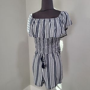 Blue stripes romper